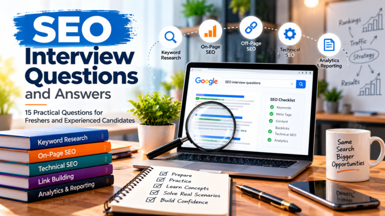 SEO Interview Questions and Answers: 15 Practical Questions for Freshers and Experienced Candidates